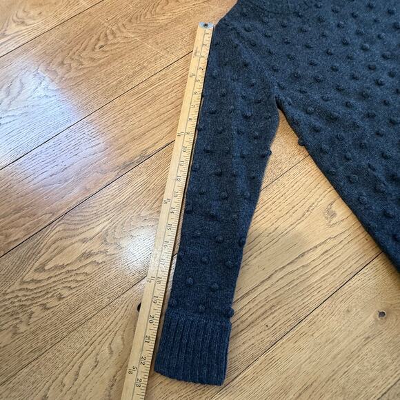 Lisa Perry Pom Pom Knit Sweater SZ S Merino Wool Cashmere Preppy Classic Cozy - Picture 8 of 8